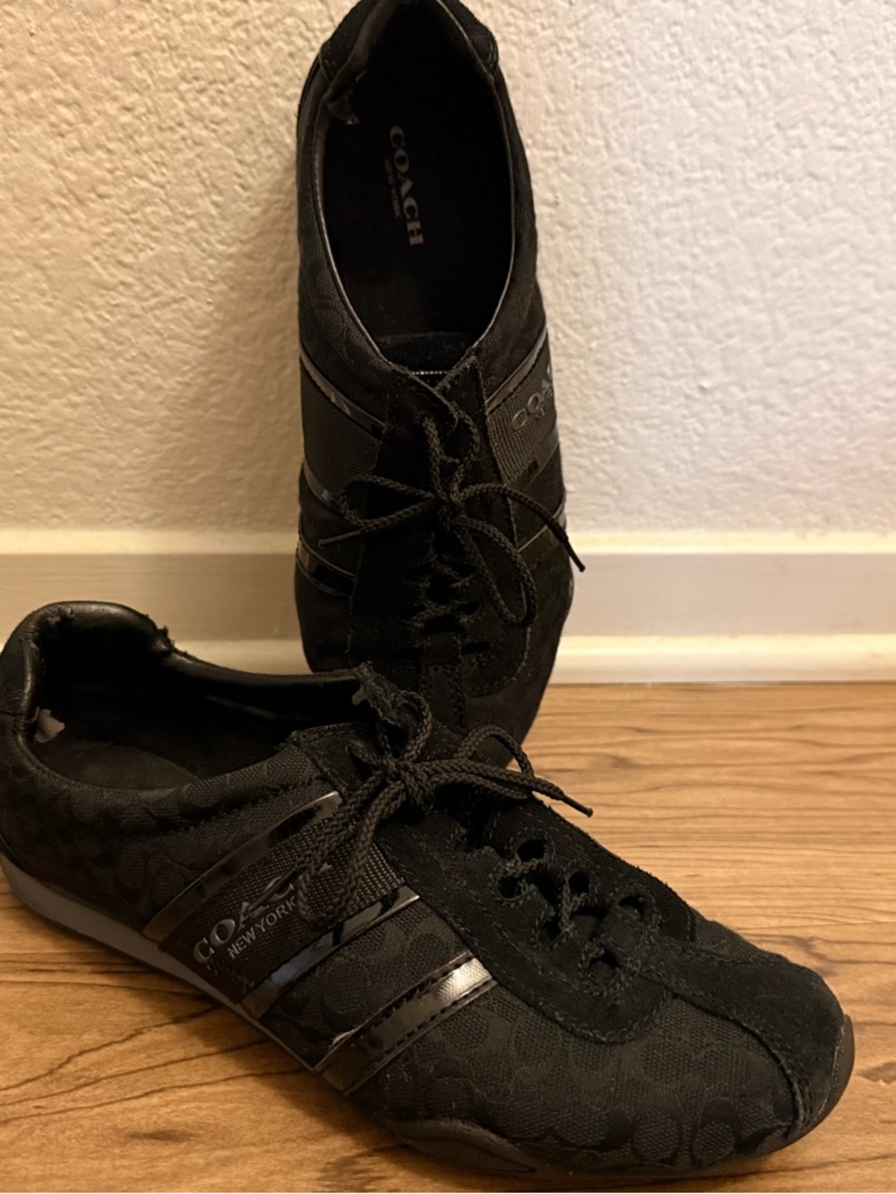 Coach Women's Black Lace-Up Athletic Sneakers